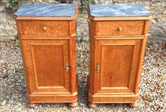 Maple antique bedside cupboards with marble tops2.jpg